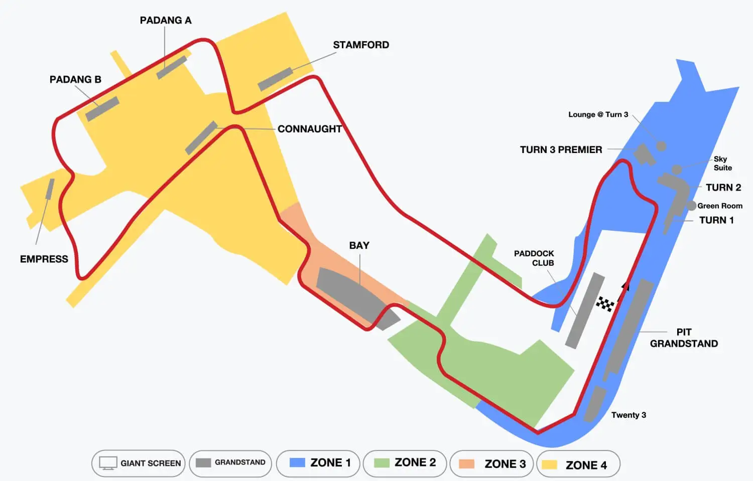 Singapore F1 Track And Grandstand Guide Marina Bay Circuit Marina Bay